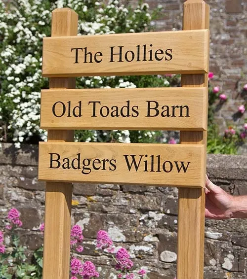 This oak ladder sign has been front fixed. Natural Oak Ladder Sign