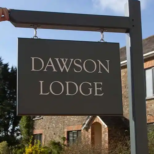 Painted Hardwood Hanging House Sign