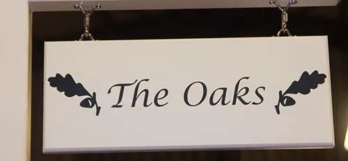 Oak is heavy do ideal for hanging signs Double Sided Hanging Signs