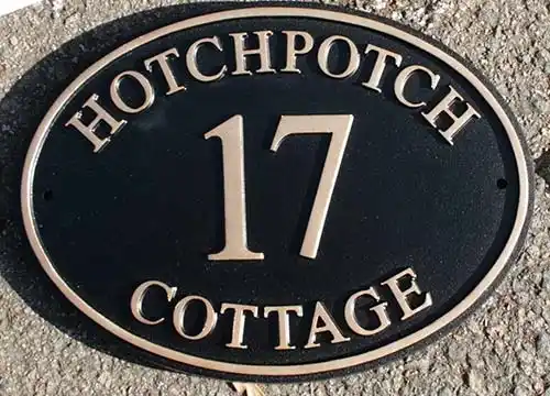 Cast Oval Sign With House Number