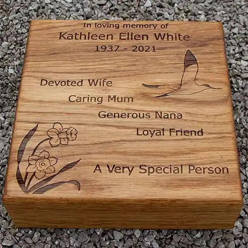 These are about 90mm thick. Woodland Lawn Memorial