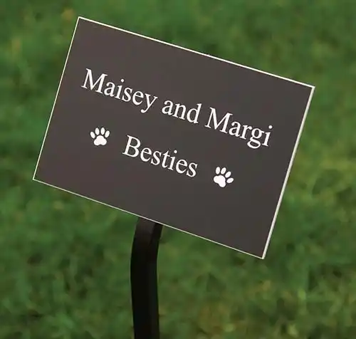 Black Pet Memorial with White Text