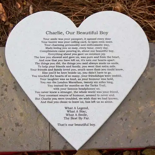Heart Memorial in Everest Corian