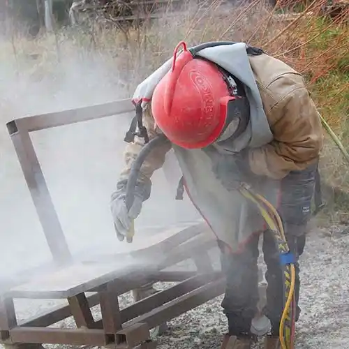 Sandblaster At Work