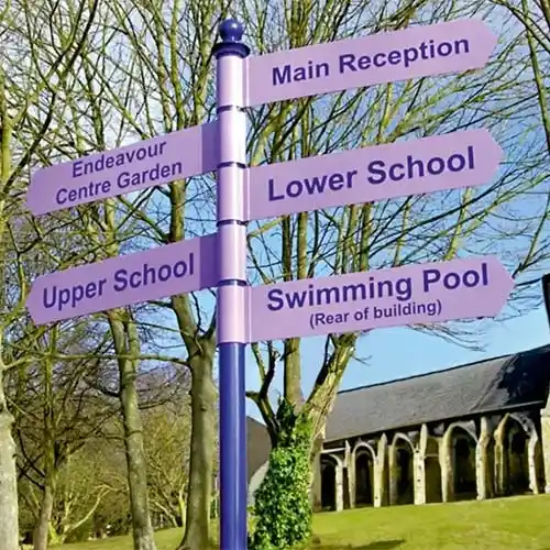 Aluminium Finger Post for a School