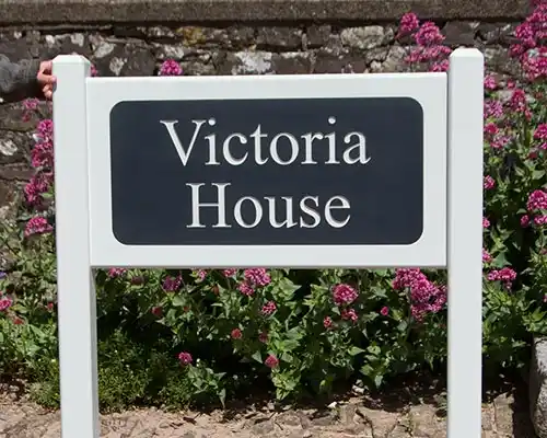 Painted Hardwood Entrance Sign.