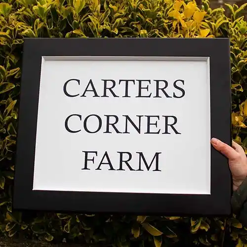These are made from the vert durable tricoya board. Painted Framed Sign