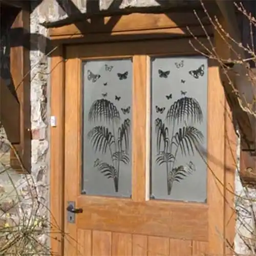 Frosted glass window film - Ideal for privacy. Window Designs in Glass Door Panel