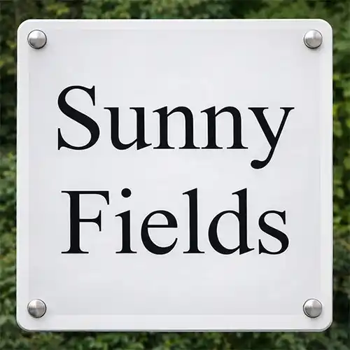 Clear Acrylic House Sign With White Backing
