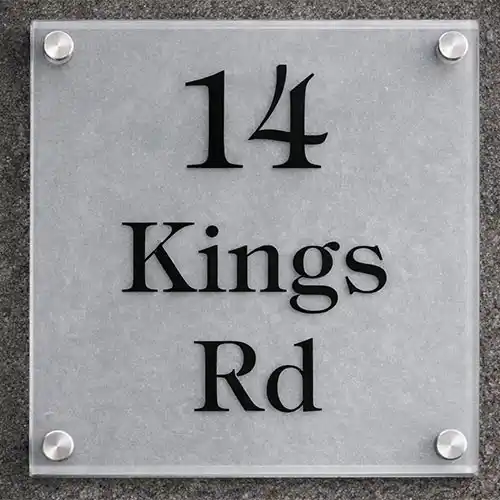 Clear Acrylic Name Plate With Sandblast Effect Backing