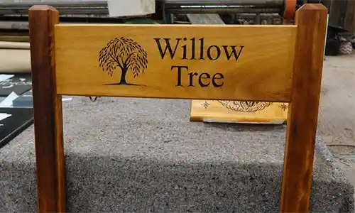 Iroko Wood Entrance Sign
